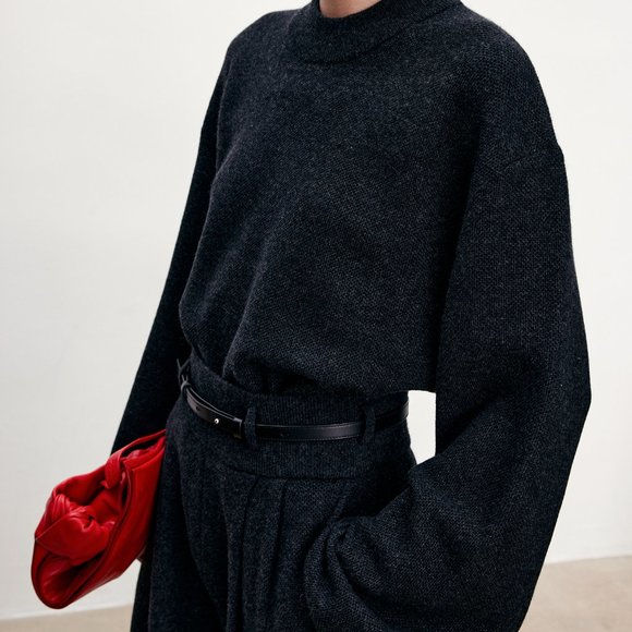 CHICJOC Women 100% Cashmere Knit Loose-Fit Sweater in dark grey size 36 - Picture 9 of 15